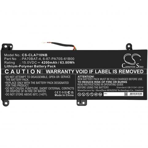 Batteries laptop clevo pa71hs